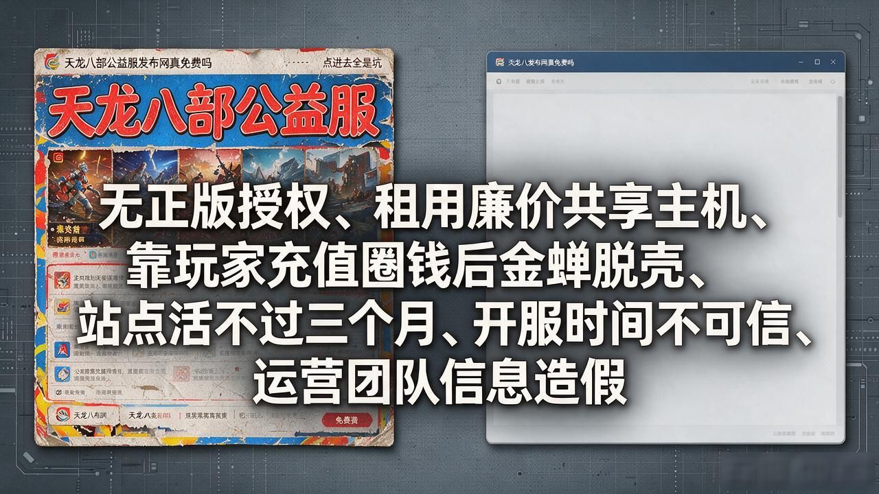天龙八部公益服发布网真免费吗 点进去全是坑